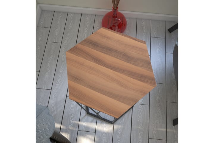 Sivupöytä Ubbeboda 40 cm Kuusikulmainen - Ruskea/Musta - Tarjotinpöytä & pikkupöytä - Lamppupöytä