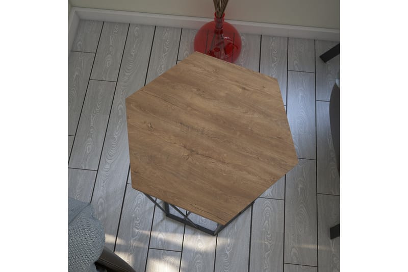 Sivupöytä Ubbeboda 40 cm Kuusikulmainen - Vaaleanruskea/Musta - Huonekalut - Pöytä & ruokailuryhmä - Apupöytä & sivupöytä - Lamppupöytä