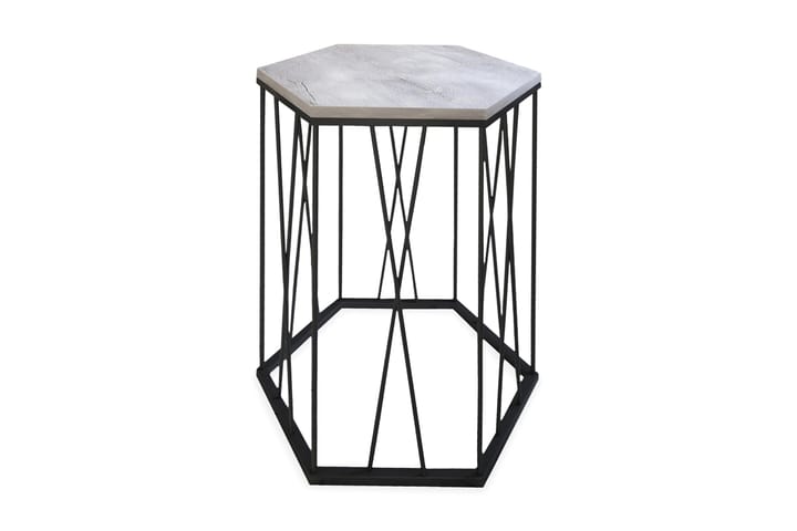 Sivupöytä Ubbeboda 40 cm Kuusikulmainen - Valkoinen/Musta - Tarjotinpöytä & pikkupöytä - Lamppupöytä