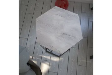 Sivupöytä Ubbeboda 40 cm Kuusikulmainen - Valkoinen/Musta - Huonekalut - Pöytä & ruokailuryhmä - Apupöytä & sivupöytä - Lamppupöytä