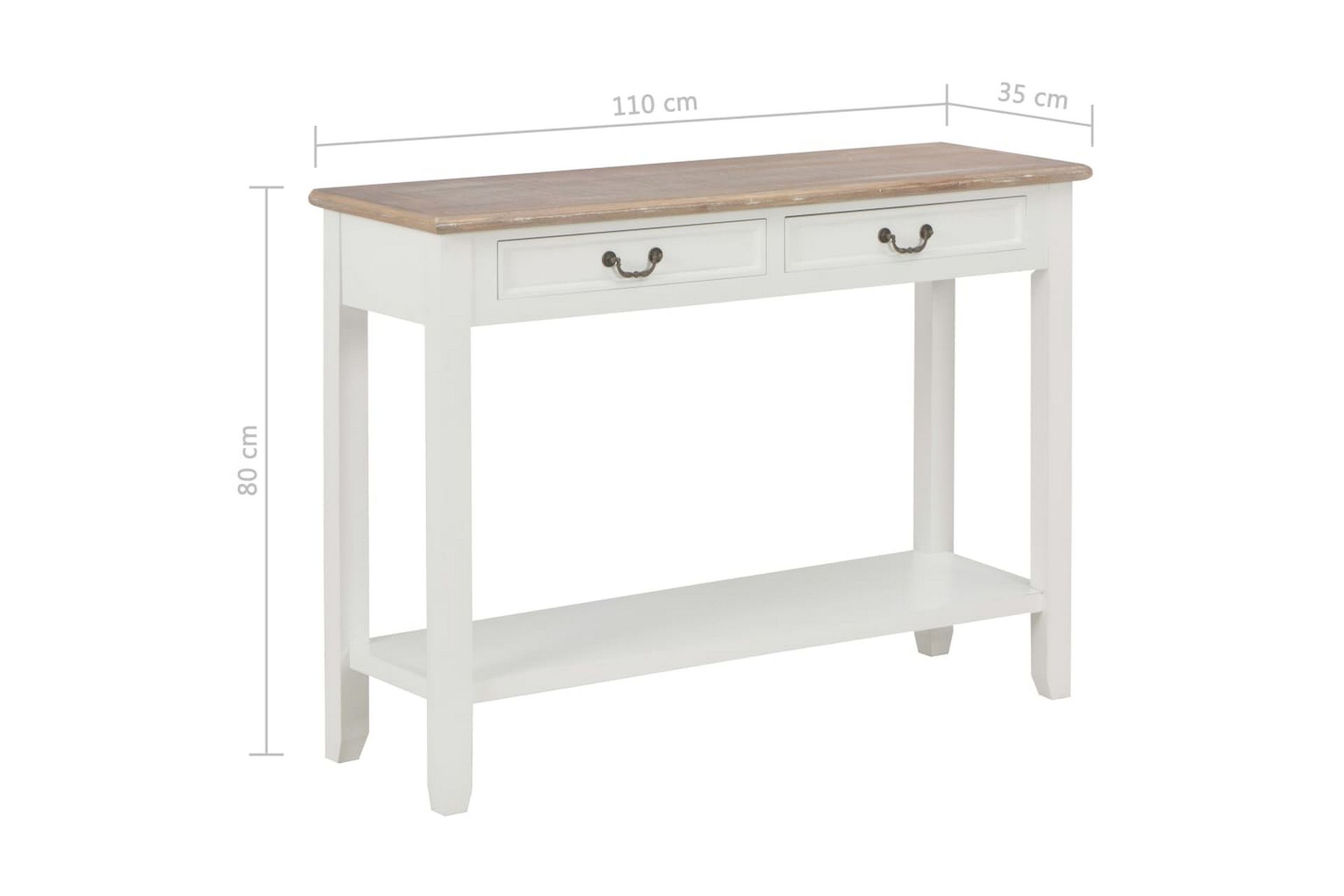 Sivupöytä valkoinen 110x35x80 cm puu - Valkoinen - Huonekalut - Pöytä & ruokailuryhmä - Apupöytä & sivupöytä - Lamppupöytä