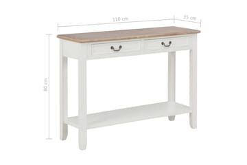 Sivupöytä valkoinen 110x35x80 cm puu - Valkoinen - Huonekalut - Pöytä & ruokailuryhmä - Apupöytä & sivupöytä - Lamppupöytä