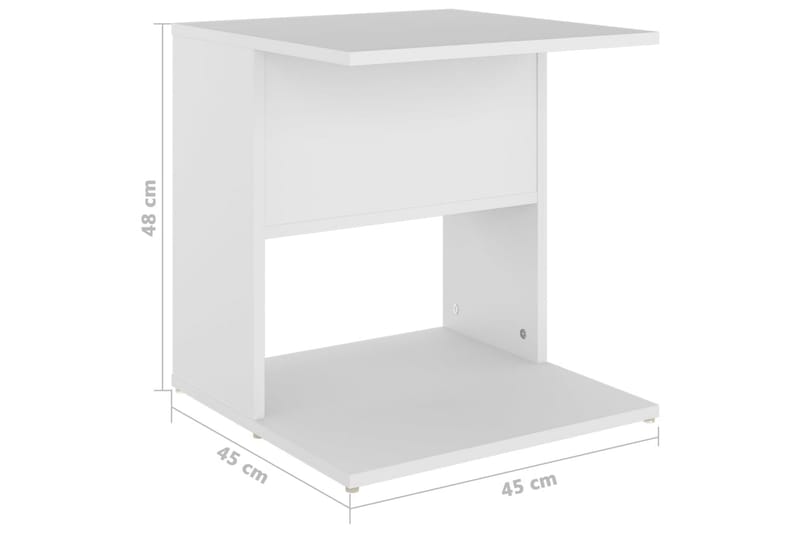 Sivupöytä valkoinen 45x45x48 cm lastulevy - Valkoinen - Huonekalut - Pöytä & ruokailuryhmä - Apupöytä & sivupöytä - Lamppupöytä