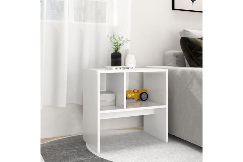 Sivupöytä valkoinen 50x30x50 cm lastulevy - Huonekalut - Pöytä & ruokailuryhmä - Apupöytä & sivupöytä - Lamppupöytä