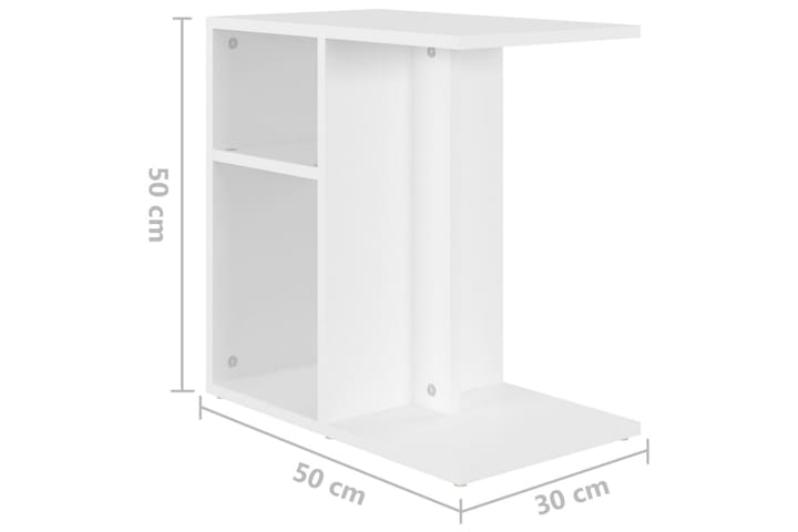 Sivupöytä valkoinen 50x30x50 cm lastulevy - Lamppupöytä - Tarjotinpöytä & pikkupöytä