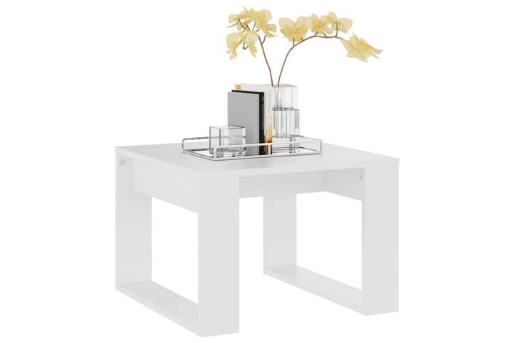Sivupöytä valkoinen 50x50x35 cm lastulevy - Valkoinen - Lamppupöytä - Tarjotinpöytä & pikkupöytä