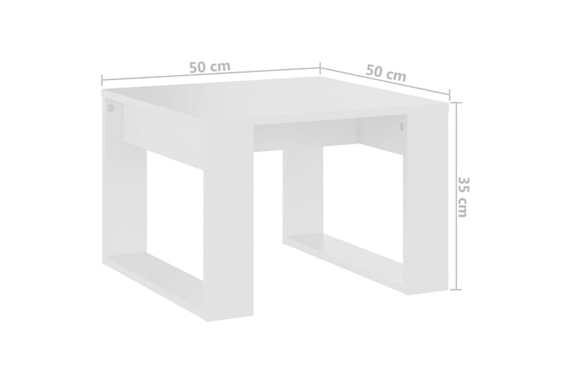 Sivupöytä valkoinen 50x50x35 cm lastulevy - Valkoinen - Huonekalut - Pöytä & ruokailuryhmä - Apupöytä & sivupöytä - Lamppupöytä
