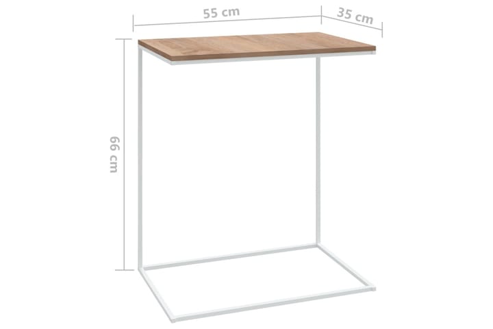 Sivupöytä valkoinen 55x35x66 cm lastulevy - Valkoinen - Lamppupöytä - Tarjotinpöytä & pikkupöytä