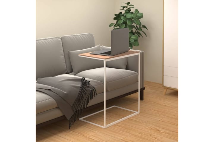 Sivupöytä valkoinen 55x35x66 cm tekninen puu - Valkoinen - Tarjotinpöytä & pikkupöytä - Lamppupöytä