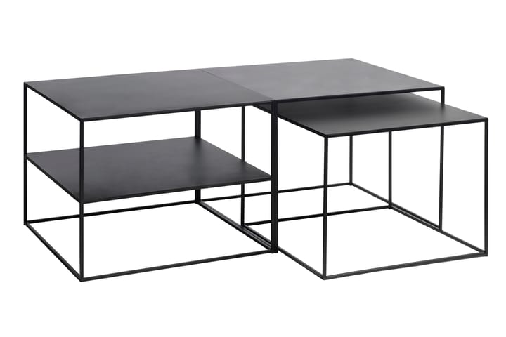 Sivupöytä Venim 2 kpl - Musta - Tarjotinpöytä & pikkupöytä - Lamppupöytä