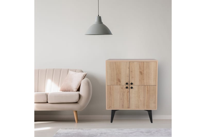 Sivupöytä Wynch 70 cm - Luonnonväri/Musta - Huonekalut - Pöytä & ruokailuryhmä - Apupöytä & sivupöytä - Lamppupöytä