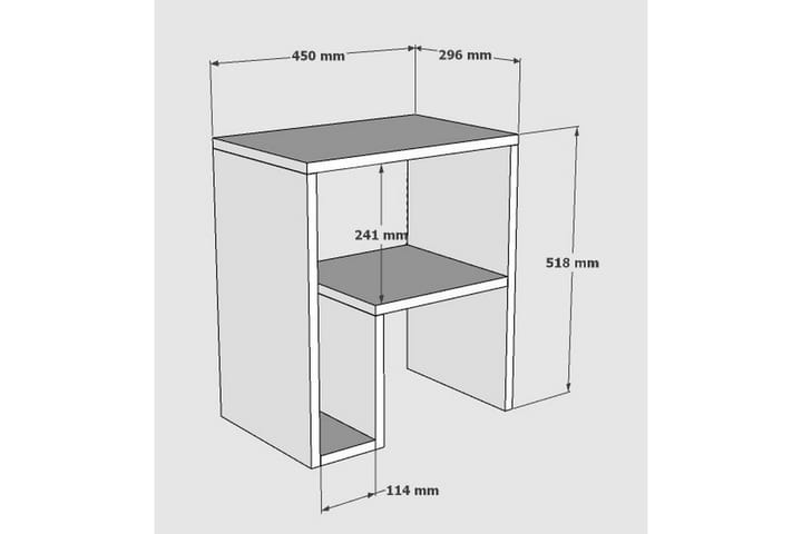Sivupöytä Yepan 52 cm 2 hyllyä - Valkoinen - Tarjotinpöytä & pikkupöytä - Lamppupöytä