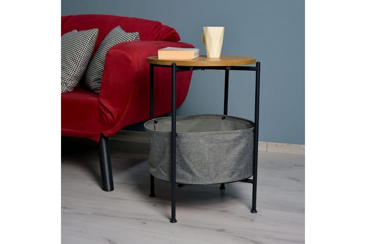 Sivupöytä Zoutkamp 42x67x42 cm Pyöreä - Ruskea/Harmaa - Tarjotinpöytä & pikkupöytä - Lamppupöytä