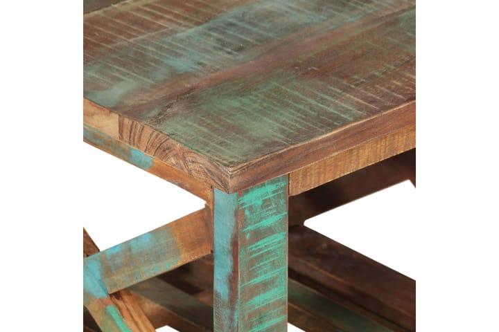 Sivupöytä pyörillä 40x40x42 cm kierrätetty täyspuu - Ruskea - Tarjotinpöytä & pikkupöytä - Lamppupöytä