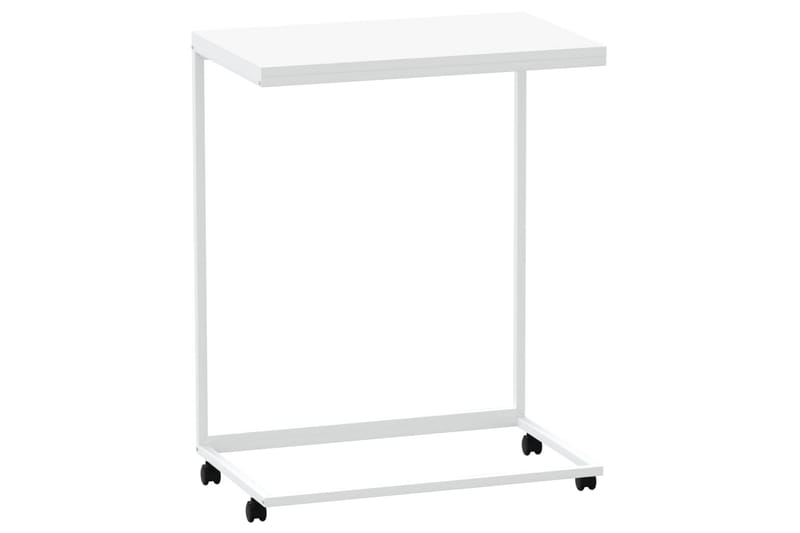 Sivupöytä pyörillä valkoinen 55x35x70 cm tekninen puu - Valkoinen - Huonekalut - Pöytä & ruokailuryhmä - Apupöytä & sivupöytä - Lamppupöytä