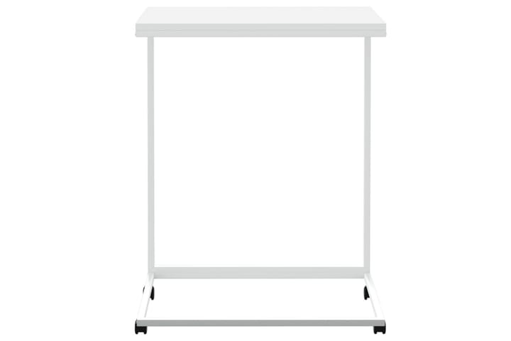 Sivupöytä pyörillä valkoinen 55x35x70 cm tekninen puu - Valkoinen - Tarjotinpöytä & pikkupöytä - Lamppupöytä