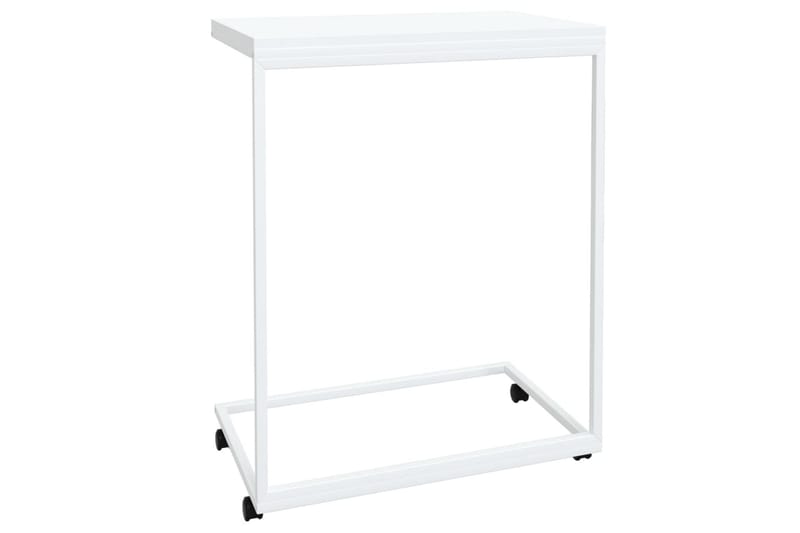 Sivupöytä pyörillä valkoinen 55x35x70 cm tekninen puu - Valkoinen - Huonekalut - Pöytä & ruokailuryhmä - Apupöytä & sivupöytä - Lamppupöytä