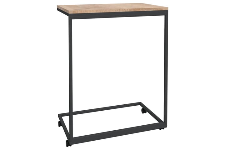 Sivupöytä pyörillä musta 55x35x70 cm tekninen puu - Musta - Tarjotinpöytä & pikkupöytä - Lamppupöytä