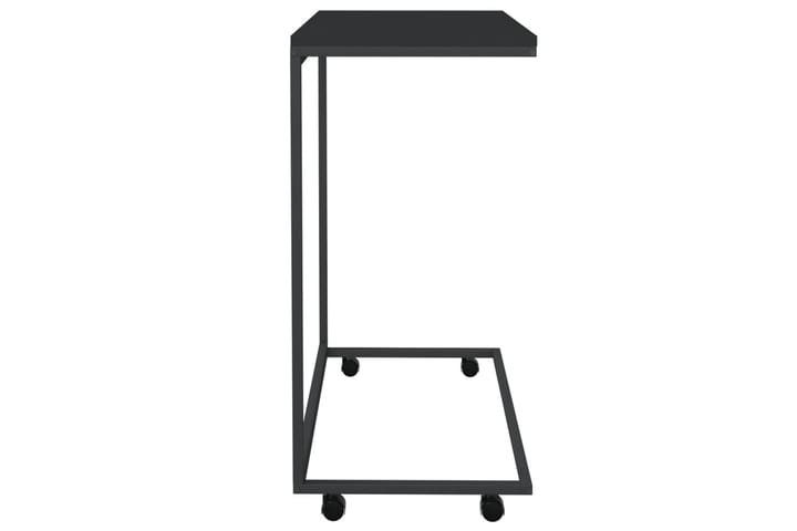 Sivupöytä pyörillä musta 55x35x70 cm tekninen puu - Musta - Tarjotinpöytä & pikkupöytä - Lamppupöytä