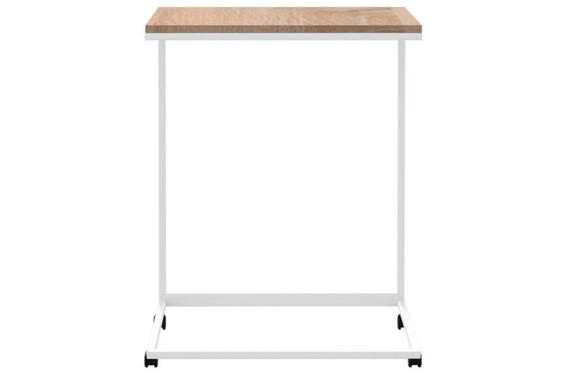 Sivupöytä pyörillä valkoinen 55x35x70 cm tekninen puu - Valkoinen - Huonekalut - Pöytä & ruokailuryhmä - Apupöytä & sivupöytä - Lamppupöytä