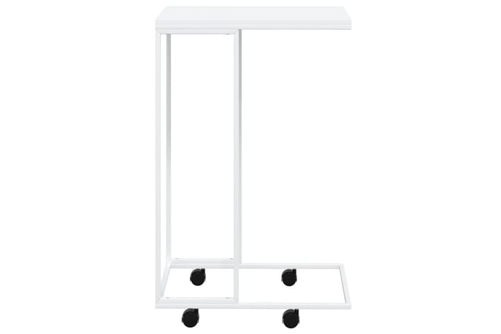 Sivupöytä pyörillä valkoinen 40x30x63,5 cm tekninen puu - Valkoinen - Tarjotinpöytä & pikkup�öytä - Lamppupöytä