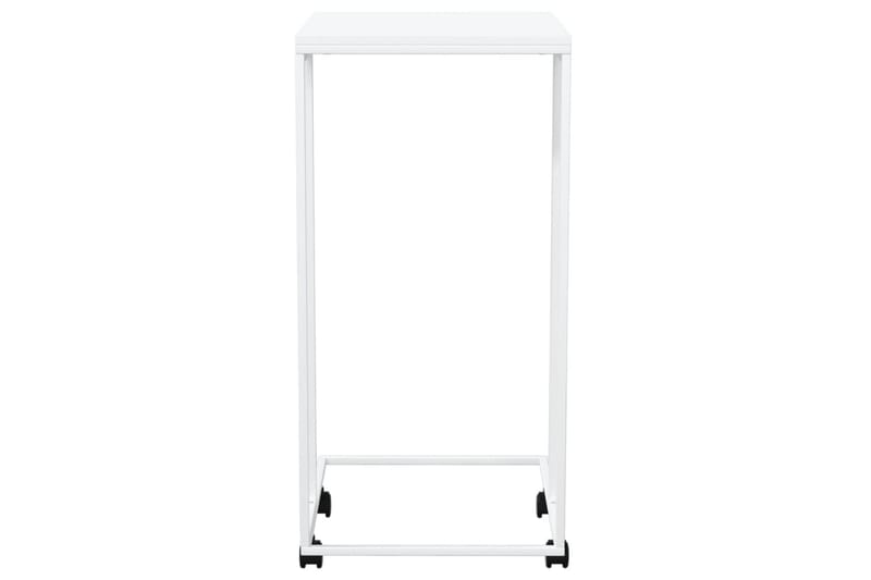 Sivupöytä pyörillä valkoinen 40x30x63,5 cm tekninen puu - Valkoinen - Huonekalut - Pöytä & ruokailuryhmä - Apupöytä & sivupöytä - Lamppupöytä
