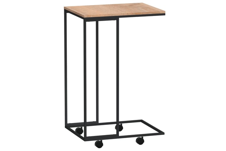 Sivupöytä pyörillä musta 40x30x63,5 cm tekninen puu - Musta - Tarjotinpöytä & pikkupöytä - Lamppupöytä