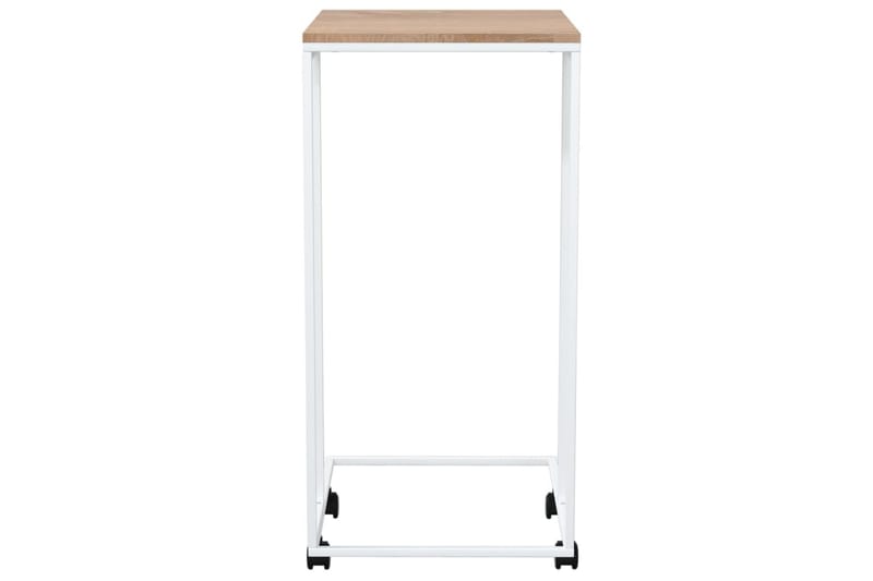 Sivupöytä pyörillä valkoinen 40x30x63,5 cm tekninen puu - Valkoinen - Huonekalut - Pöytä & ruokailuryhmä - Apupöytä & sivupöytä - Lamppupöytä