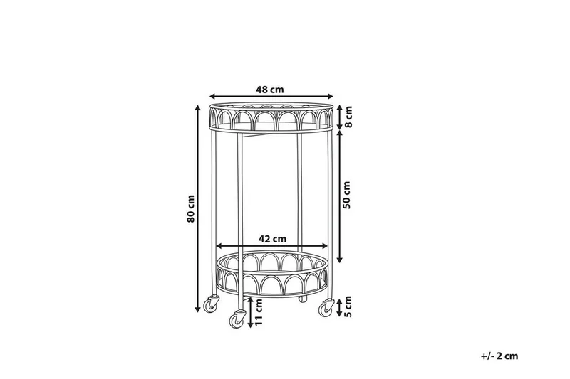 Tarjoiluvaunu Chinati 48 cm - Kulta - Huonekalut - Pöytä & ruokailuryhmä - Apupöytä & sivupöytä - Lamppupöytä