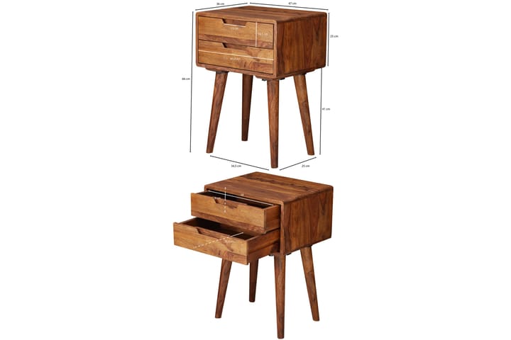 Yöpöytä Raithel 47 cm - Puu/Luonnonväri - Tarjotinpöytä & pikkupöytä - Lamppupöytä
