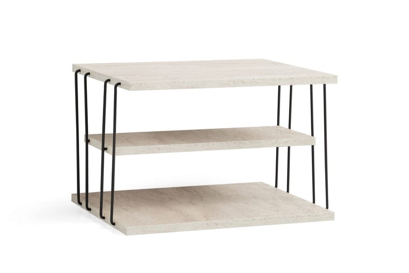 Lifon Sivupöytä 50 cm - Musta/Marmori - Huonekalut - Pöytä & ruokailuryhmä - Apupöytä & sivupöytä - Tarjotinpöytä & pikkupöytä