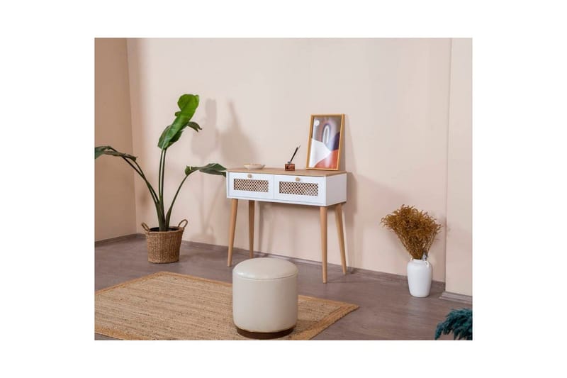 Lipasto Hanhi Valkoinen / Tammi - Keskisävyinen puu/Valkoinen - Huonekalut - Pöytä & ruokailuryhmä - Apupöytä & sivupöytä - Konsolipöytä