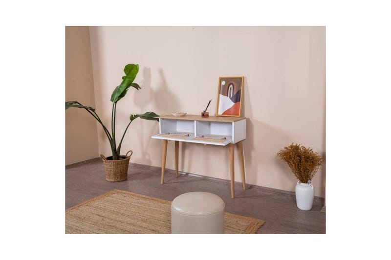 Lipasto Hanhi Valkoinen / Tammi - Keskisävyinen puu/Valkoinen - Huonekalut - Pöytä & ruokailuryhmä - Apupöytä & sivupöytä - Konsolipöytä