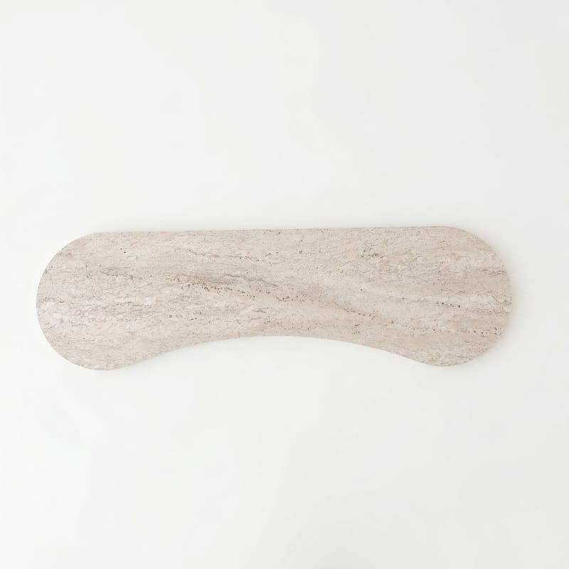 Lipasto Homitis Zen (120 x 75 x 35 cm) Travertiini, pähkinä - Travertiini ja pähkinä - Huonekalut - Pöytä & ruokailuryhmä - Apupöytä & sivupöytä - Tarjotinpöytä & pikkupöytä