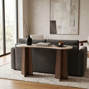 Lipasto Homitis Zen (120 x 75 x 35 cm) Travertiini, pähkinä - Travertiini ja pähkinä - Huonekalut - Pöytä & ruokailuryhmä - Apupöytä & sivupöytä - Tarjotinpöytä & pikkupöytä