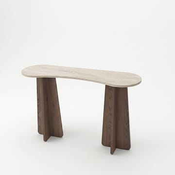Lipasto Homitis Zen (120 x 75 x 35 cm) Travertiini, pähkinä - Travertiini ja pähkinä - Huonekalut - Pöytä & ruokailuryhmä - Apupöytä & sivupöytä - Tarjotinpöytä & pikkupöytä
