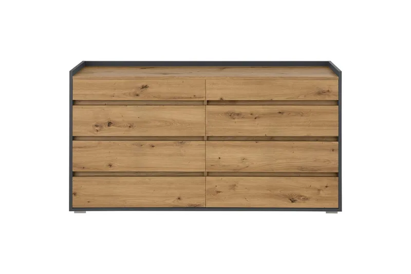 Lipasto Kosmo Antrasiitti/Tammi, 8 laatikkoa - Antrasiitti/Tammi, 8 laatikkoa - Huonekalut - Pöytä & ruokailuryhmä - Apupöytä & sivupöytä - Konsolipöytä
