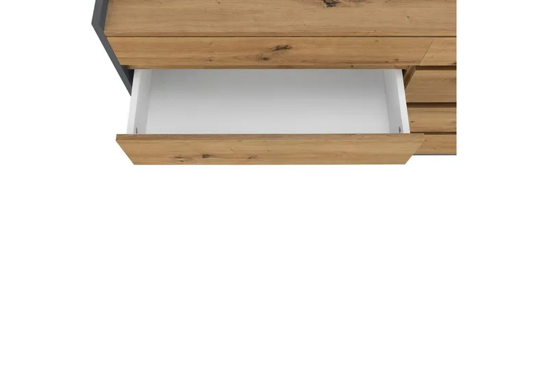 Lipasto Kosmo Antrasiitti/Tammi, 8 laatikkoa - Antrasiitti/Tammi, 8 laatikkoa - Huonekalut - Pöytä & ruokailuryhmä - Apupöytä & sivupöytä - Konsolipöytä