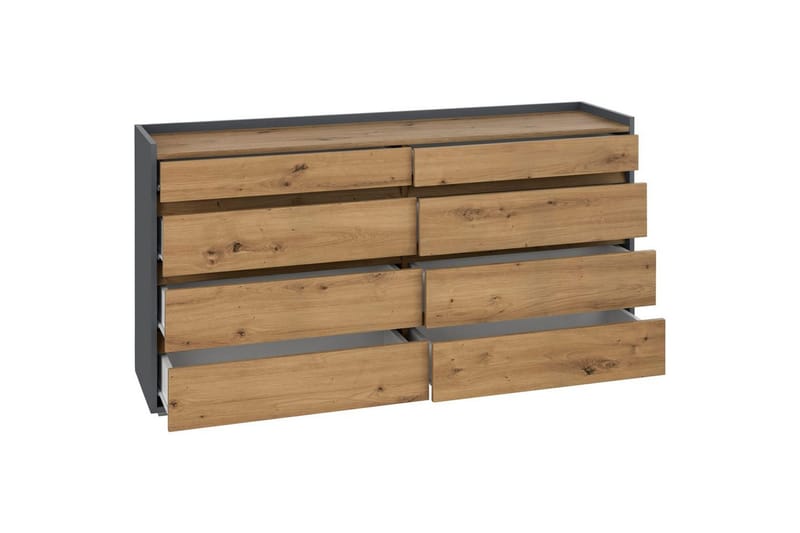Lipasto Kosmo Antrasiitti/Tammi, 8 laatikkoa - Antrasiitti/Tammi, 8 laatikkoa - Huonekalut - Pöytä & ruokailuryhmä - Apupöytä & sivupöytä - Eteispöytä