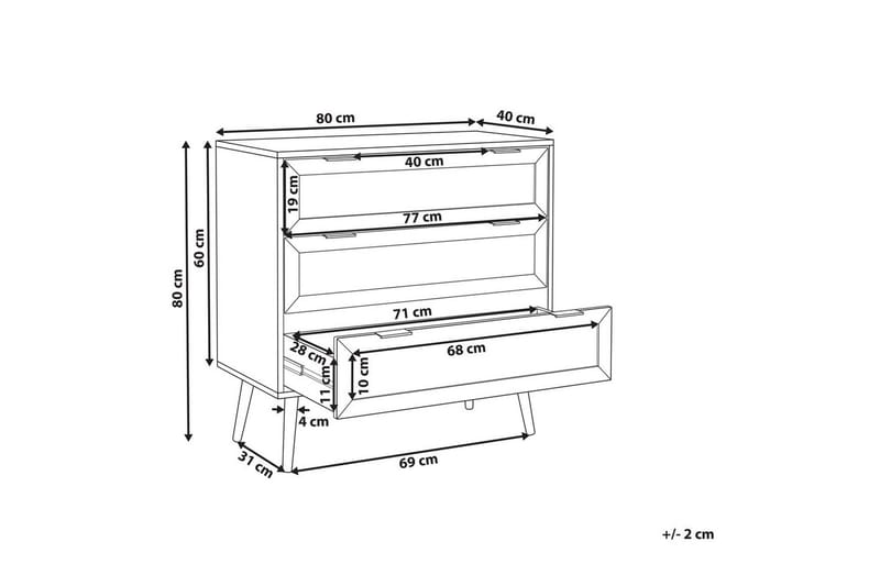 Lipasto Opoco, jossa on 3 laatikkoa - Säilytys - Säilytyskalusteet - Lipasto
