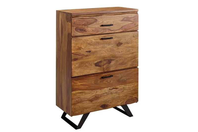 Lipasto Wohnling Täyspuuta, jossa 5 laatikkoa, epäsäännöllinen reuna, maalaismainen, undefined