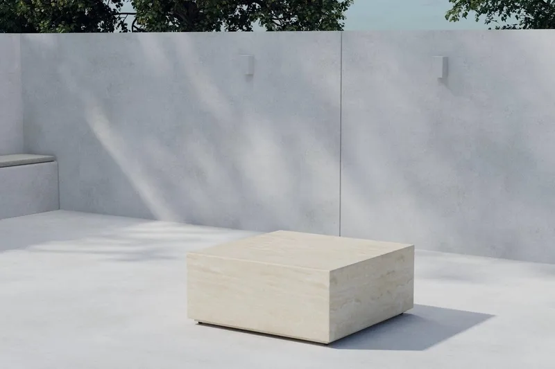 Lissabon sivupöytä 80 cm ulkokäyttöön, Beige