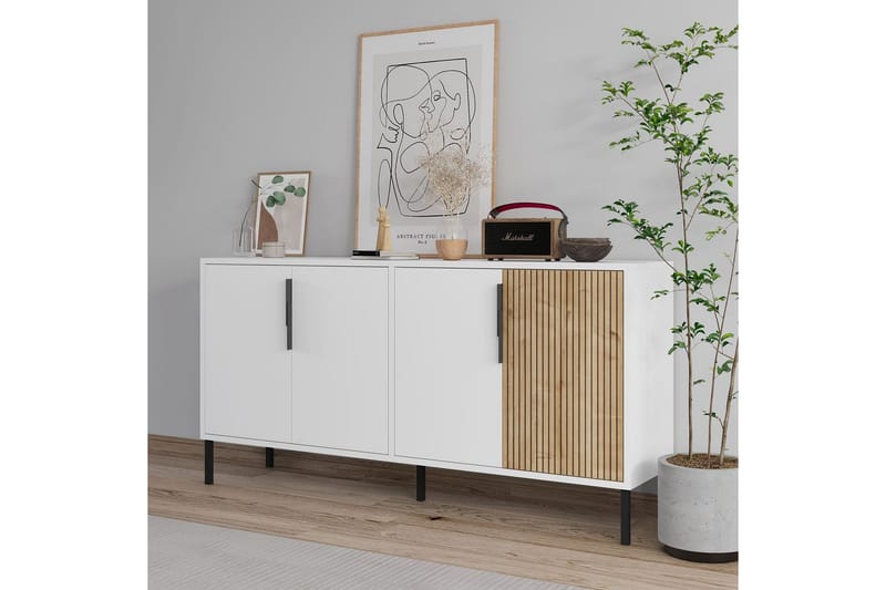 Lorien Konsolipöytä 150 cm - Valkoinen/Tammi - Huonekalut - Pöytä & ruokailuryhmä - Apupöytä & sivupöytä - Konsolipöytä