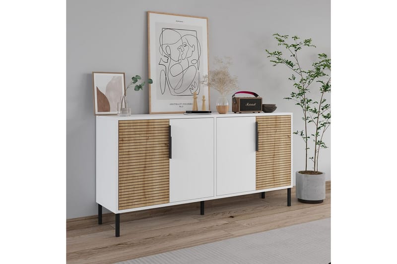 Lorien Konsolipöytä 150 cm - Valkoinen/Tammi - Huonekalut - Pöytä & ruokailuryhmä - Apupöytä & sivupöytä - Konsolipöytä