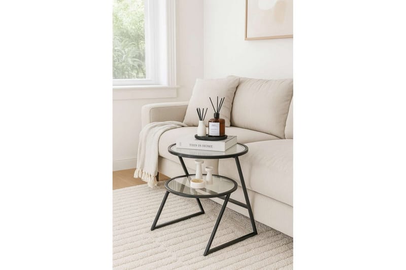 Lorigulla Sivupöytä 42x35 cm - Musta - Huonekalut - Pöytä & ruokailuryhmä - Apupöytä & sivupöytä - Tarjotinpöytä & pikkupöytä