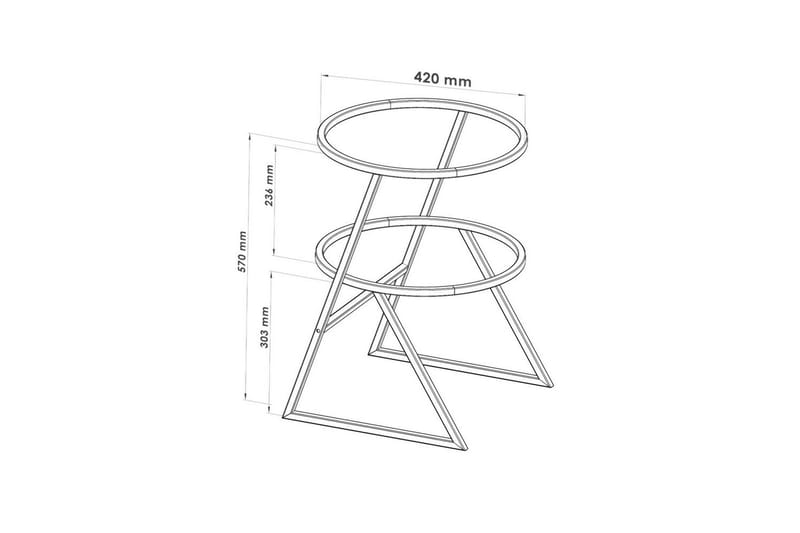 Lorigulla Sivupöytä 42x42 cm - Kulta - Huonekalut - Pöytä & ruokailuryhmä - Apupöytä & sivupöytä - Tarjotinpöytä & pikkupöytä