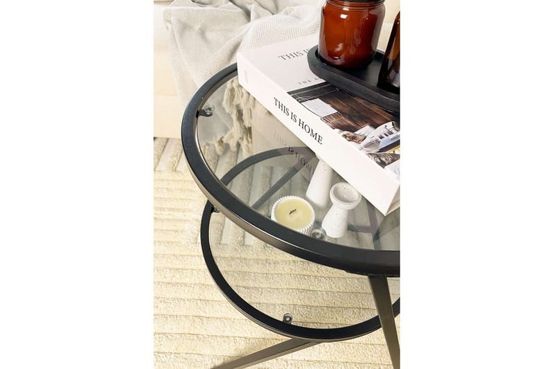 Lorigulla Sivupöytä 42x42 cm - Musta/Harmaa - Huonekalut - Pöytä & ruokailuryhmä - Apupöytä & sivupöytä - Tarjotinpöytä & pikkupöytä