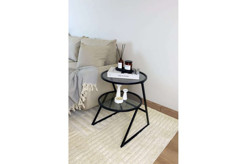 Lorigulla Sivupöytä 42x42 cm - Musta/Harmaa - Huonekalut - Pöytä & ruokailuryhmä - Apupöytä & sivupöytä - Tarjotinpöytä & pikkupöytä