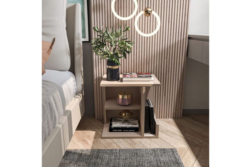 Lorik Yöpöytä 45 cm - Beige - Huonekalut - Pöytä & ruokailuryhmä - Apupöytä & sivupöytä - Yöpöytä