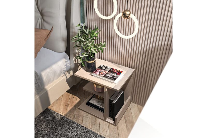 Lorik Yöpöytä 45 cm - Beige - Huonekalut - Pöytä & ruokailuryhmä - Apupöytä & sivupöytä - Yöpöytä